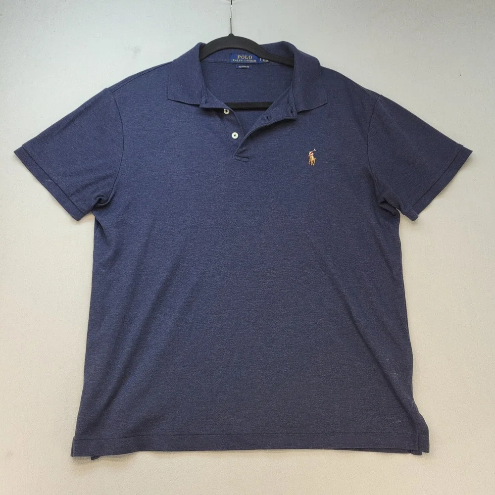 Polo Ralph Lauren Polo Shirt Men Small Blue Classic Fit Cotton Short Sleeve Logo
